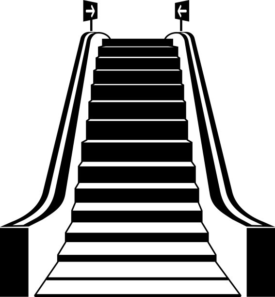 商场扶梯图标简约风格图片下载