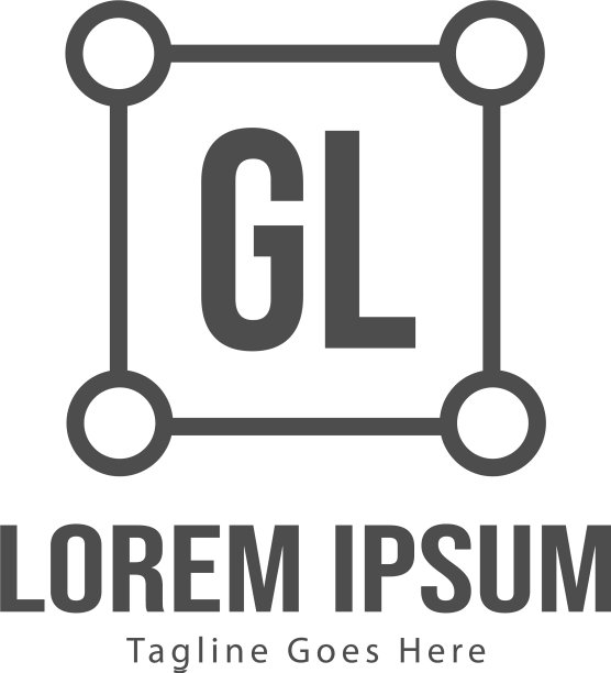 GL字母现代框架logo模板图片下载