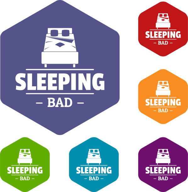 睡眠不好图标六面体图片下载