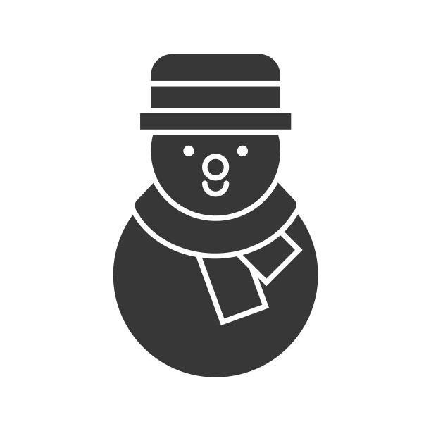 剪影雪人图标图片下载