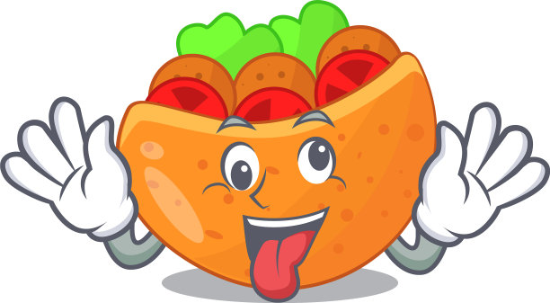 疯狂的皮塔饼里塞满了蔬菜吉祥物图片下载