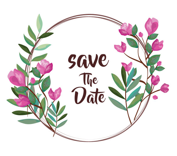 卡片与美丽的玫瑰花圈图片下载