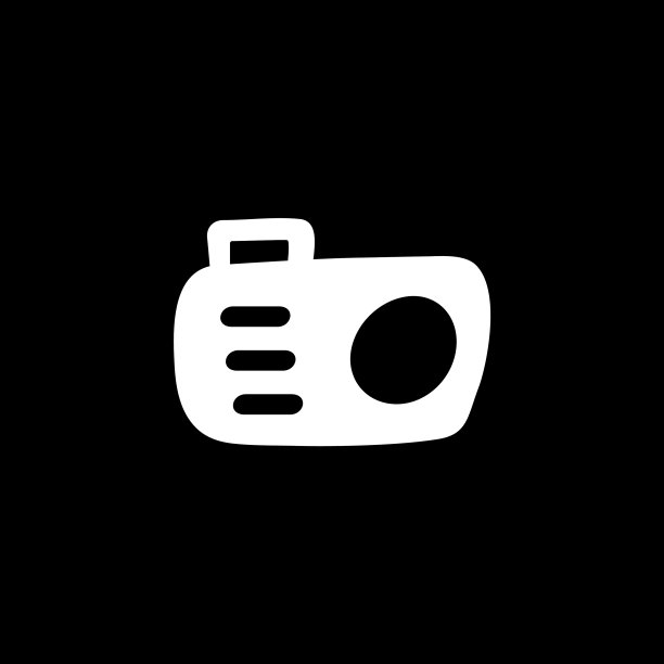相机图标黑色背景黑色平风格图片下载
