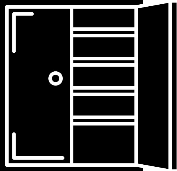 衣橱黑色图标标志上隔离图片下载