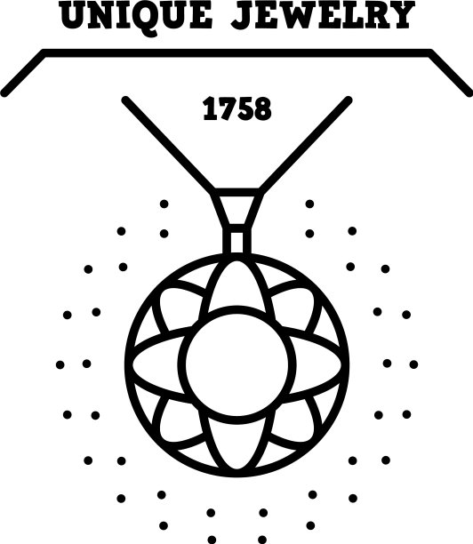 独特的珠宝标志轮廓风格图片下载