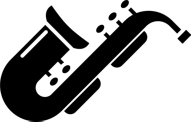 爵士乐萨克斯管黑人标志孤立图片下载