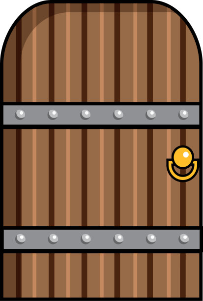 孤立的木材和中世纪的门图片下载