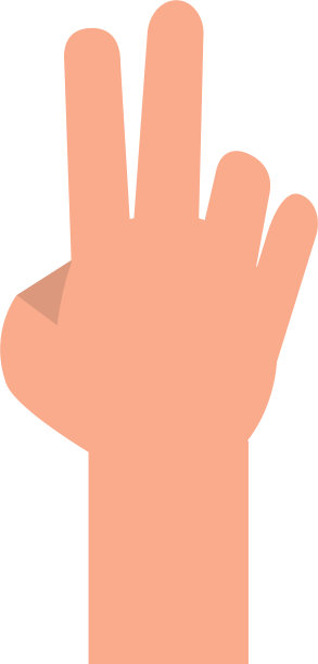 手用和平标志卡通隔离图片下载