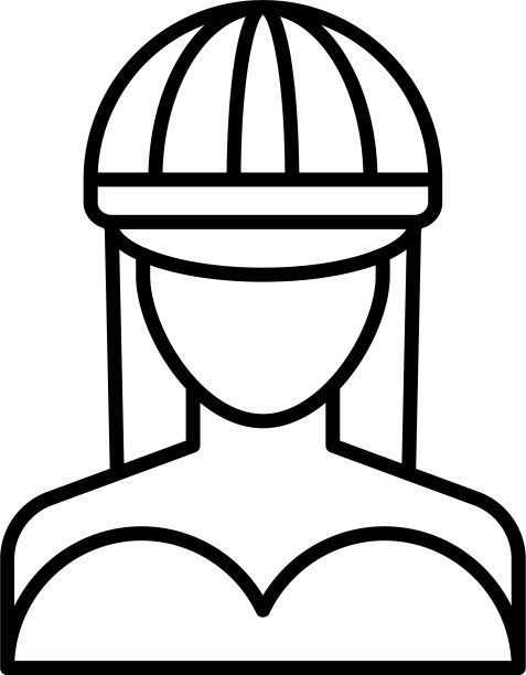 嘻哈女孩图标轮廓风格图片下载