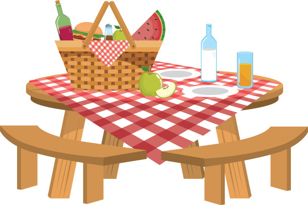 孤立野餐篮设计图片下载