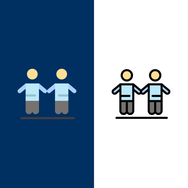 最好的朋友友谊组图标和直线图片下载