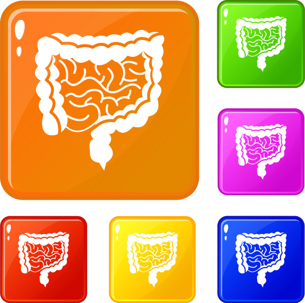 肠道图标套装颜色图片下载