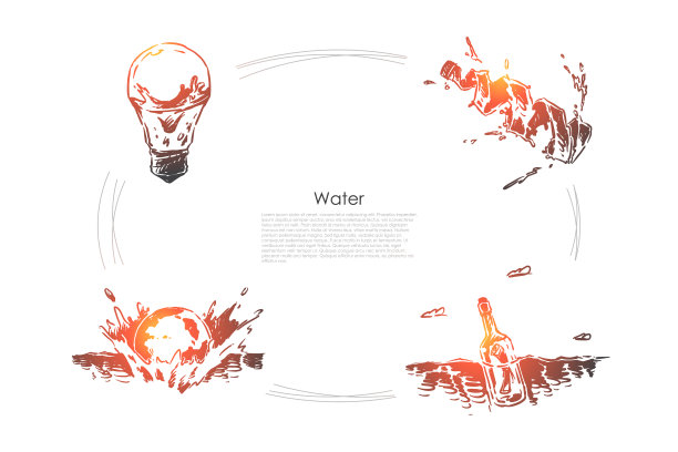 灯泡内海水新鲜饮料球飞溅图片下载