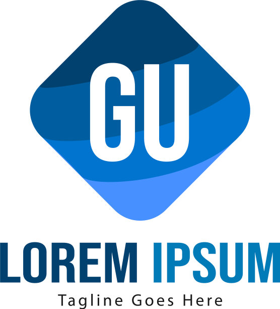 具有现代框架的GU首字母logo模板图片下载