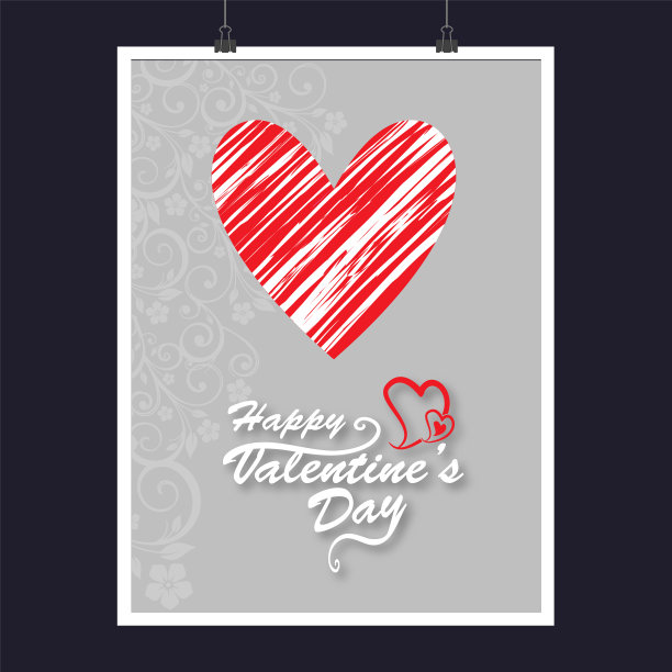 情人节背景与图标设置模式图片下载