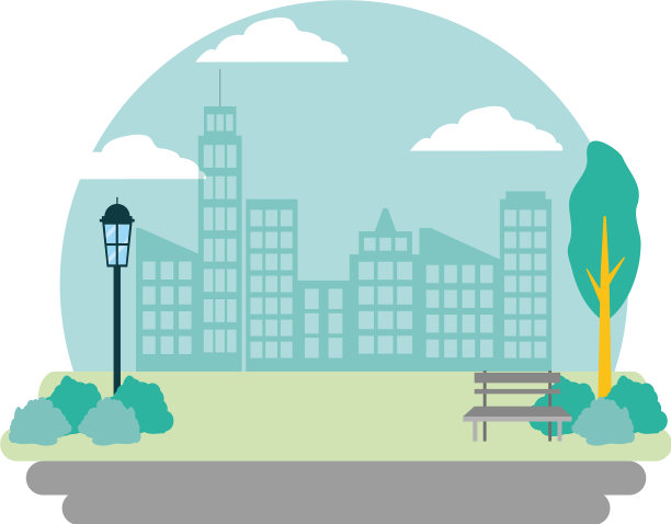 城市街道建筑路灯图片下载