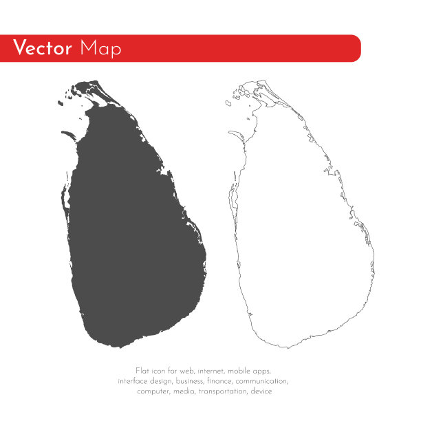 地图斯里兰卡孤立的黑色图片下载