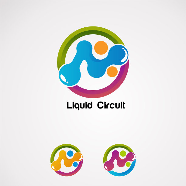 液体彩色上圆概念标志图标图片下载
