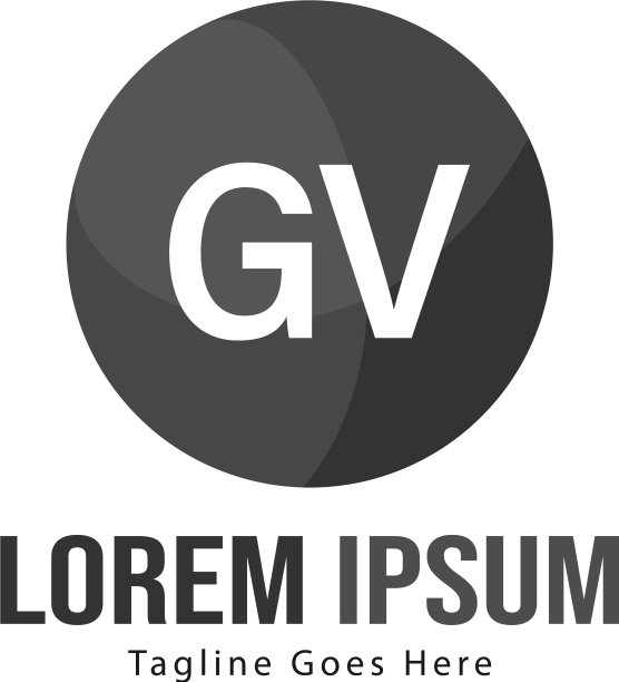 带现代框架的GV字母logo模板图片下载