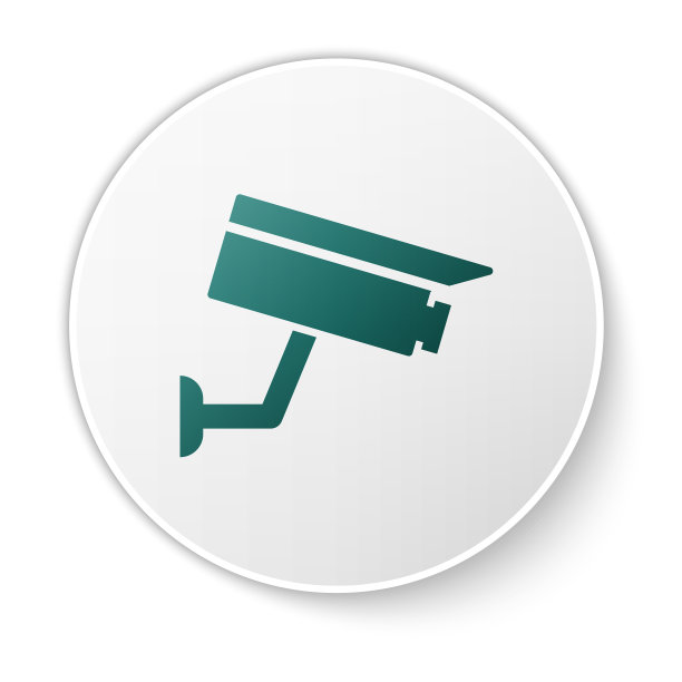 绿色摄像头图标隔离在白色上图片下载