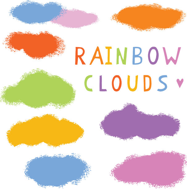 手绘彩虹云图片下载