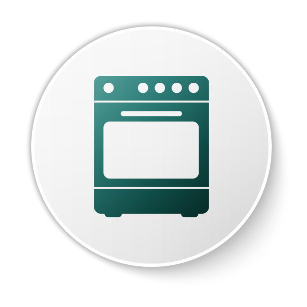 绿色烤箱图标孤立在白色背景图片下载