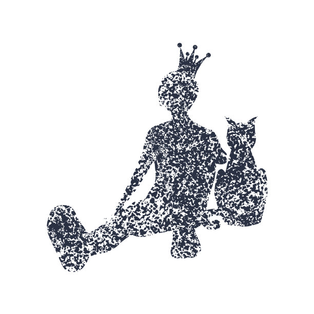 女人和猫的剪影图片下载