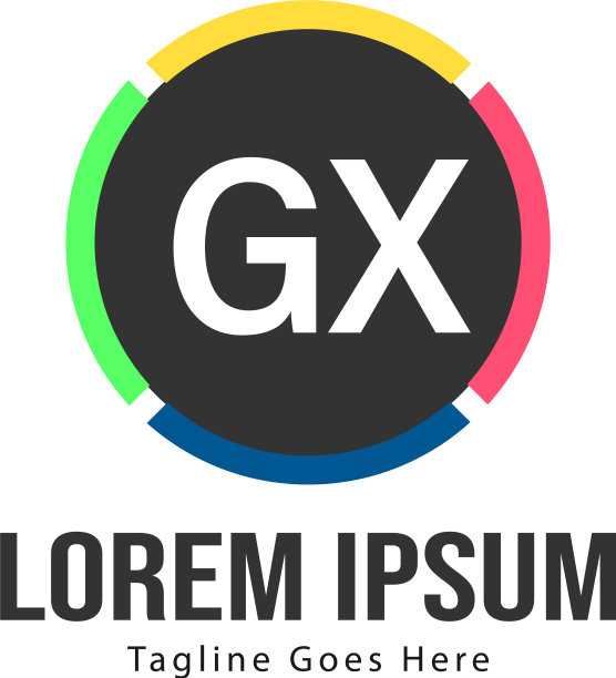 首字母GX现代框架标志模板图片下载