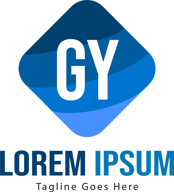 带有现代框架的GY字母logo模板图片下载