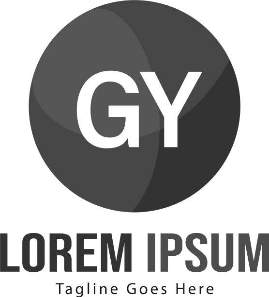 带有现代框架的GY字母logo模板图片下载