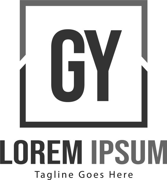 带有现代框架的GY字母logo模板图片下载