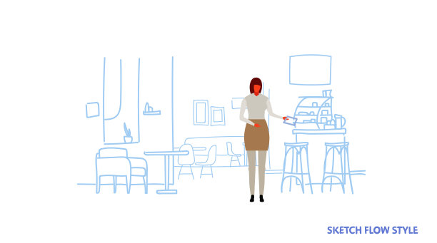 女服务员在现代餐厅点菜图片下载