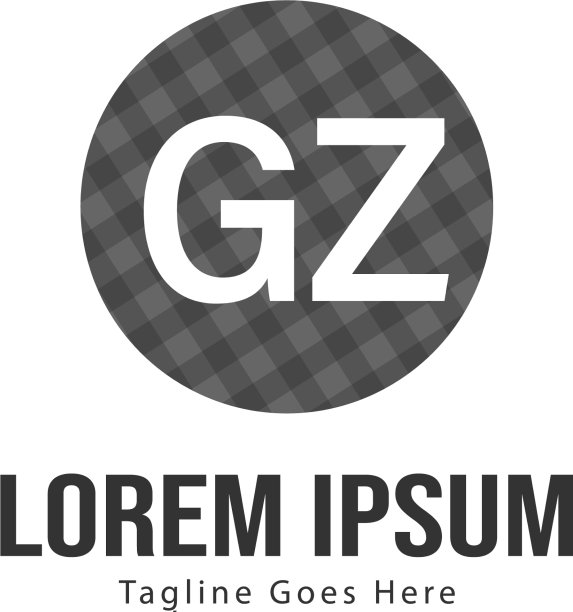 现代边框GZ字母logo模板图片下载