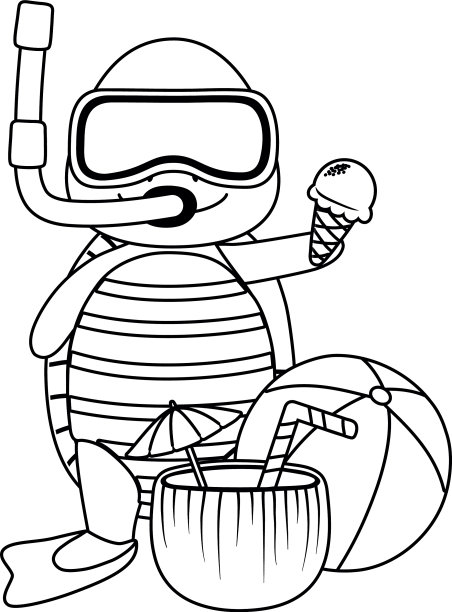 可爱的动物享受暑假图片下载