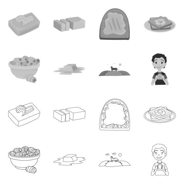 设计奶油和产品标志集图片下载