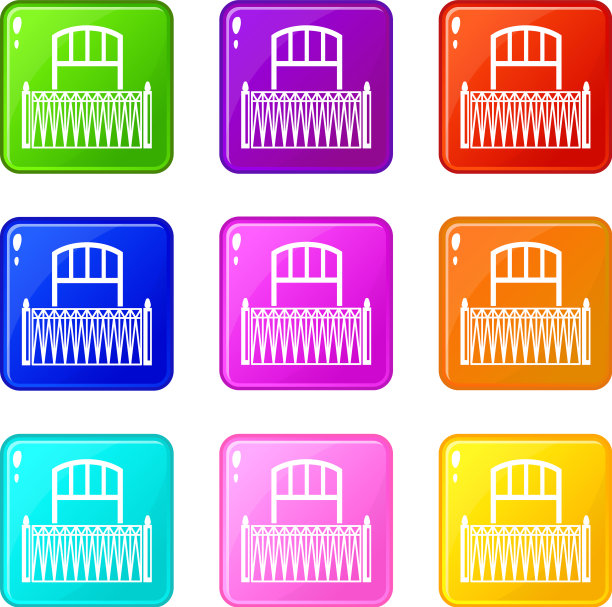 格子阳台图标集9种颜色收集图片下载