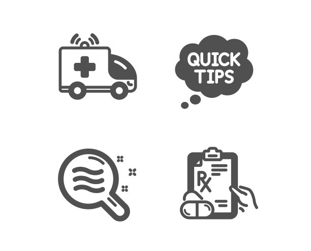 救护车快速提示和皮肤状况图标图片下载