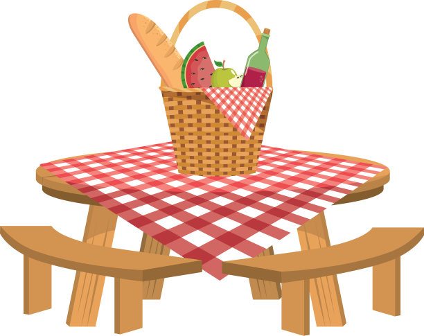 孤立野餐篮设计图片下载