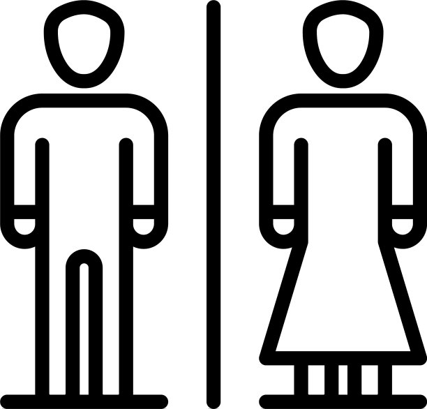 男人女人马桶图标轮廓风格图片下载