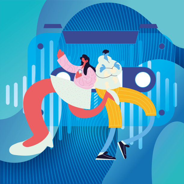 有风格的情侣散步和跳舞图片下载