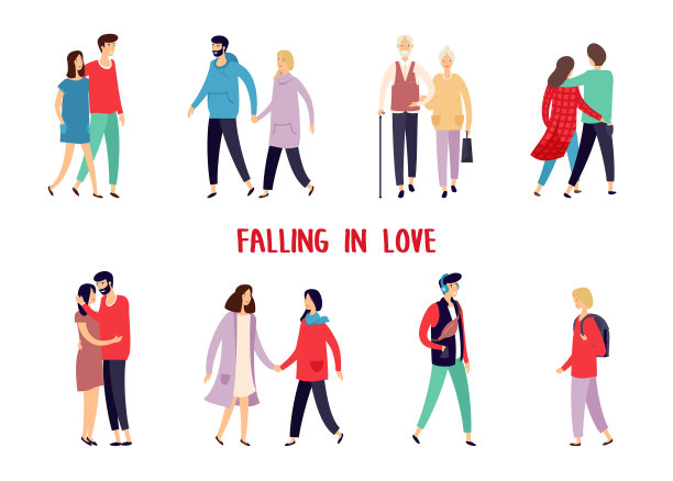 有约会约会对象的人在散步图片下载