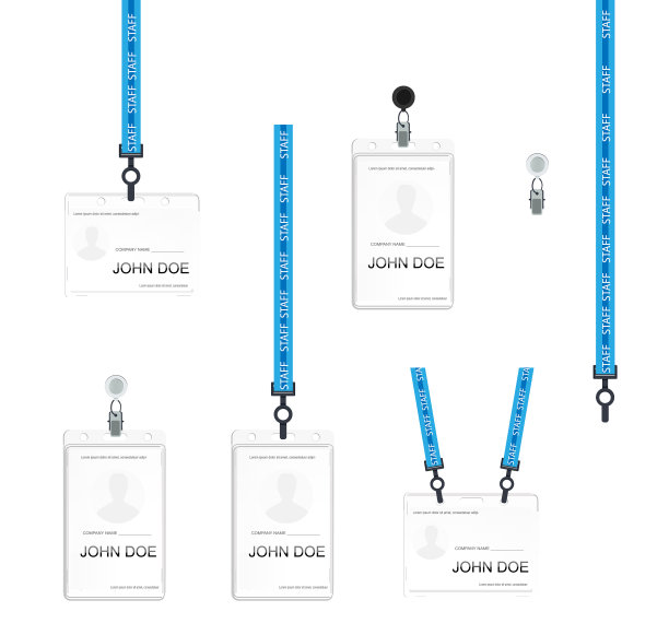 逼真设置塑料徽章样本图片下载