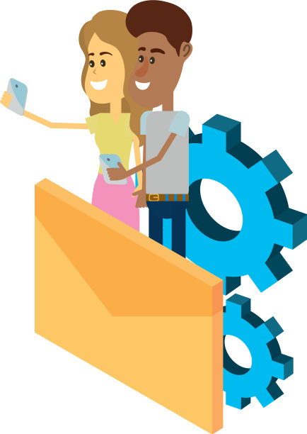 夫妇和电子邮件技术等距图片下载