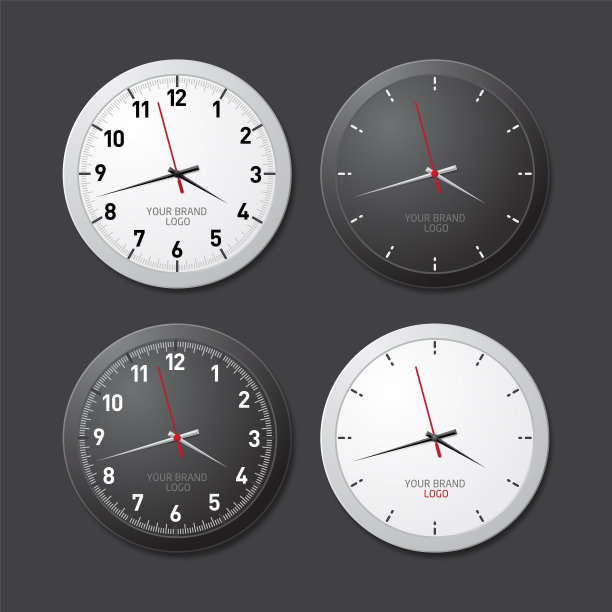 一套黑白相间的手表版面图片下载
