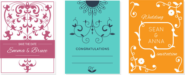 婚礼复古请帖保存日期图片下载