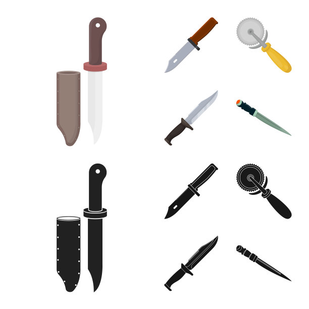 孤立对象刀和切割标志的收集图片下载