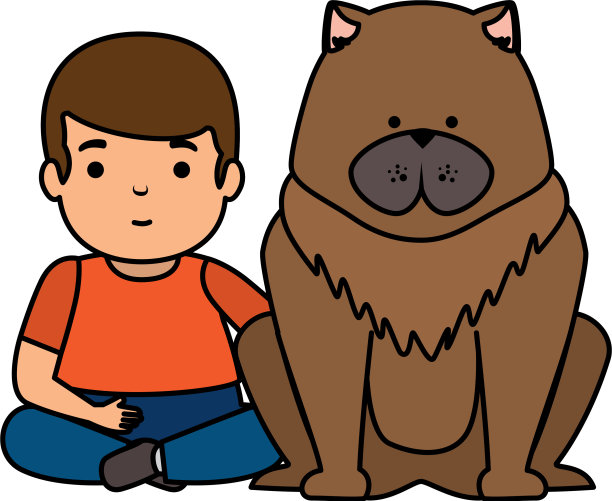 可爱的小狗性格的小男孩图片下载