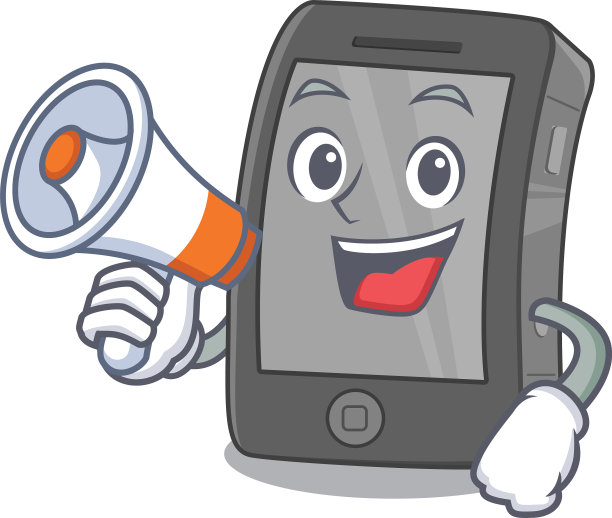 吉祥物袋里装着扩音器iPad图片下载