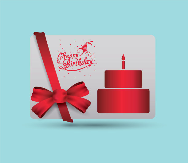 生日快乐蛋糕彩带蝴蝶结装饰图片下载