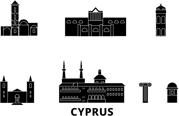 塞浦路斯平旅行天际线设置塞浦路斯黑色城市图片下载